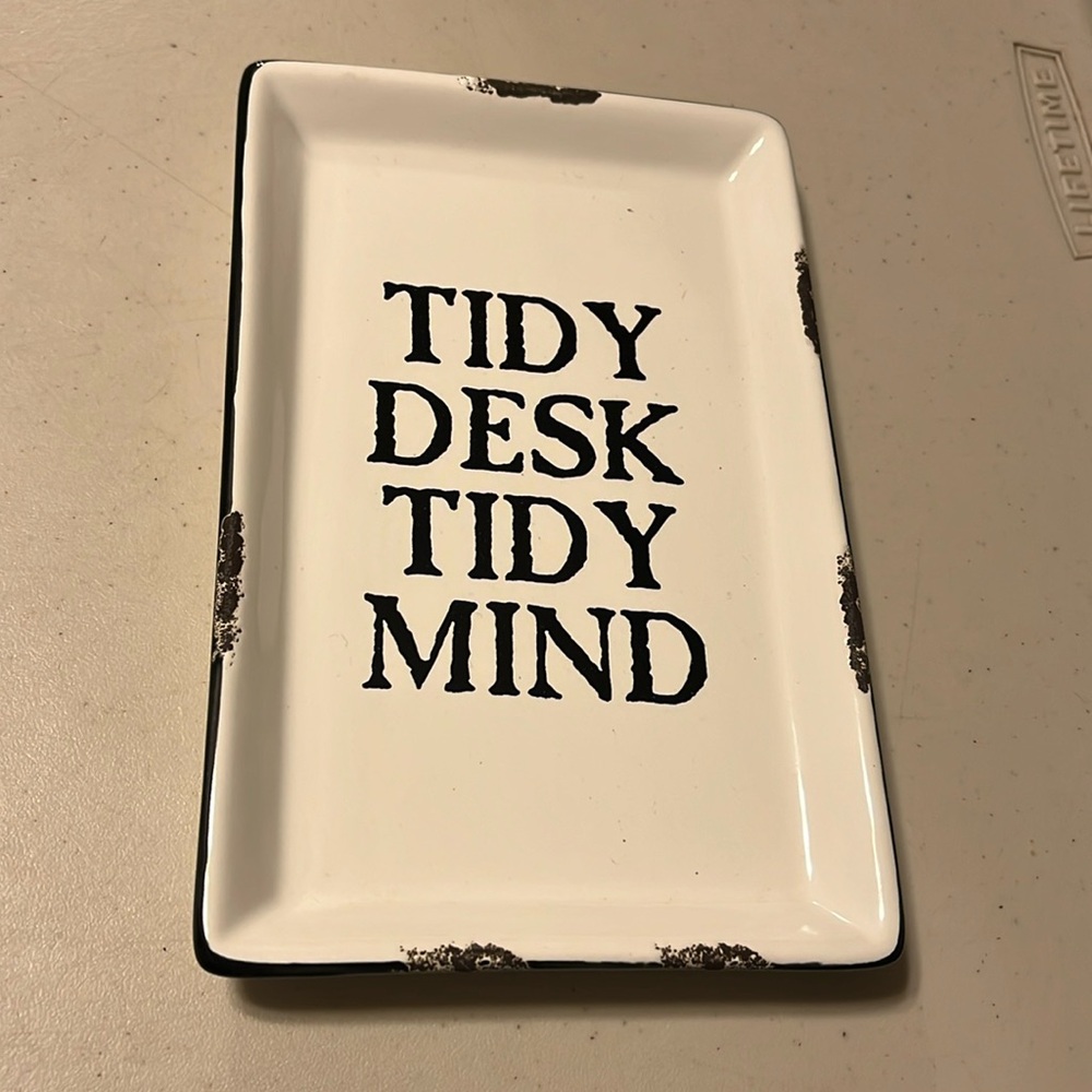 Pier, one trinket dish, tidy desk, tidy mind have by the bed excellent condition